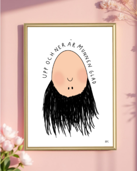 Upp och ner är munnen glad